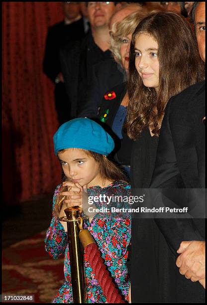 Toscane and Elisa Huster at Francis Huster Received As Commander In the National Order Of Merit During Ceremony At Elysee Palace.