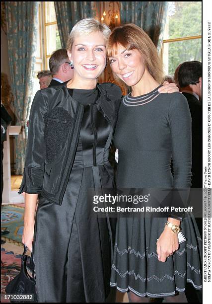Melita Toscan Du Plantier and Mathilde Agostinelli - David Lynch is made Officer of the Legion of Honor at the Elysee palace.