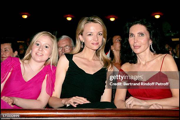 Stephanie Watine, Mrs. Alessandro Vallarino Gancia and Veronica Hearst - AROP gala, play "La Traviata" at the Garnier opera.