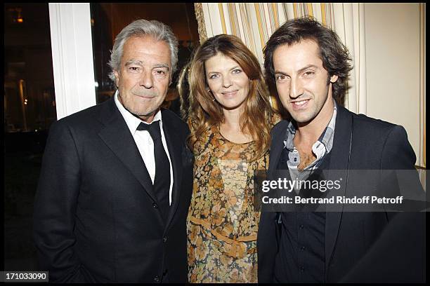 Pierre Arditi, Gwendoline Hamon and Frederic Diefenthal at Dinner At Hotel Bristol For The Laureates Of The 5th Edition Of The Prize "Les Trois Coups...