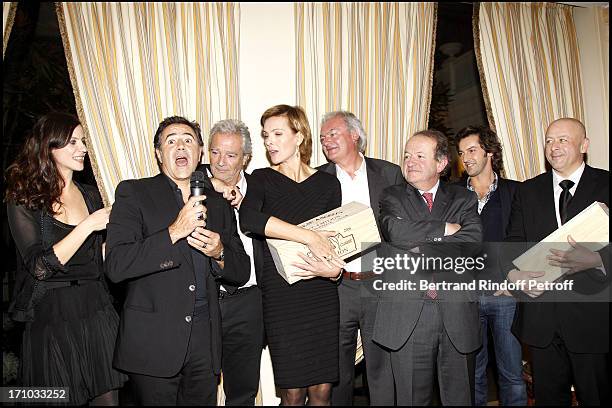 Laureates Carole Bouquet and Thierry Marx with Anna Mouglalis, Jose Garcia, Pierre Arditi, Hubert of Bouard and Jean Bernard Grenie , Frederic...