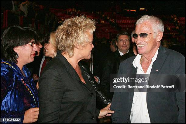 Annie Gregorio, Muriel Robin and Jean Paul Belmondo - First concert of Barbra Streisand at Bercy in France.