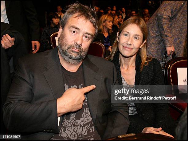 Nathalie Bloch Laine and Luc Besson at The Paris Premiere Of The Film Le Concert At Theatre Du Chatelet.