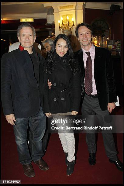 Francis Huster, Lisa Masker, Bruno Finck at Homage To Jean-Claude Brialy At Theatre Des Bouffes Parisiens .