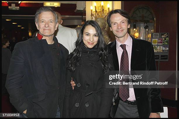 Francis Huster, Lisa Masker, Bruno Finck at Homage To Jean-Claude Brialy At Theatre Des Bouffes Parisiens .