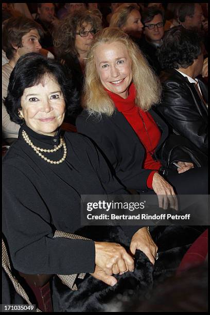 Marie Jose Nat and Brigitte Fossey at Homage To Jean-Claude Brialy At Theatre Des Bouffes Parisiens .