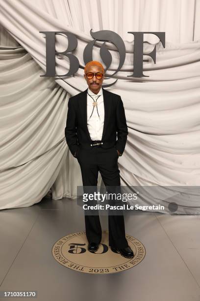 Pharrell Williams attends the #BoF500 Gala during Paris Fashion Week at Shangri-La Hotel Paris on September 30, 2023 in Paris, France.