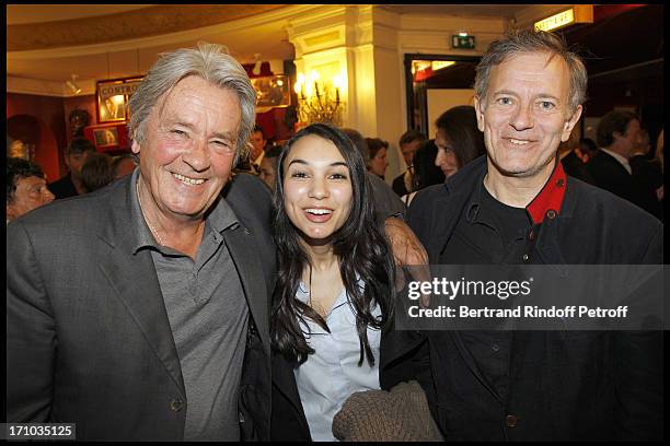 Alain Delon, Lisa Masker, Francis Huster at Homage To Jean-Claude Brialy At Theatre Des Bouffes Parisiens .