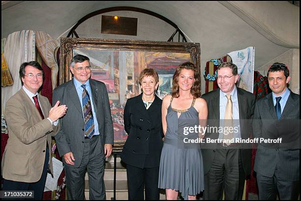 Gerard Mortier, managing director of the opera of Paris, Jean Louis Beffa, chairman of the Arop, Brigitte Lefevbre, director of dance at the opera of...