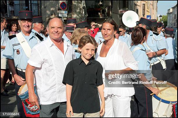 Jean Francois Stevenin, his wife and son Pierre - Inauguration Du Theatre Plein Ciel Laurent Gerra Carces