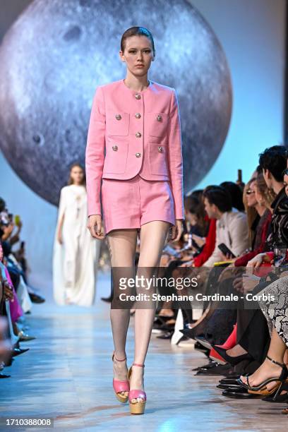 Model walks the runway during the Elie Saab Womenswear Spring/Summer 2024 show as part of Paris Fashion Week on September 30, 2023 in Paris, France.