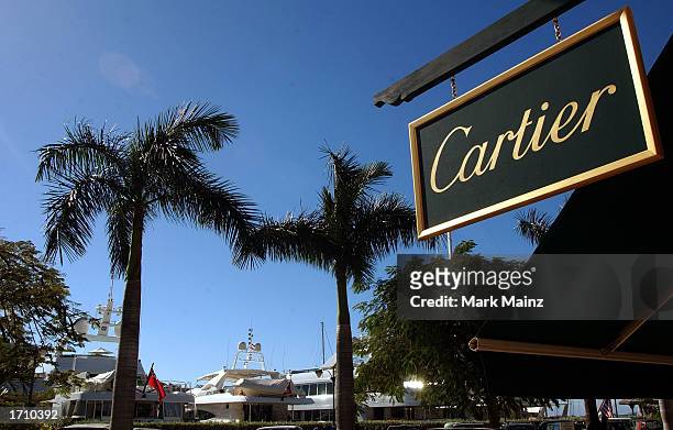 Designer shops line the main street in Gustavia December 27, 2002 in St. Barthelemy, French West Indies.