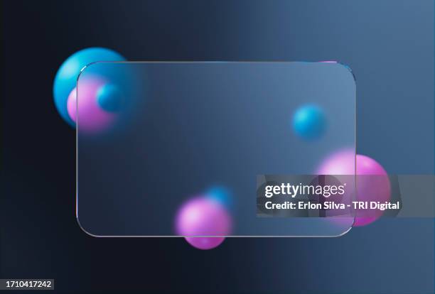 empty glass ui with copy space with looping elements in the background - clouds transparent stock pictures, royalty-free photos & images