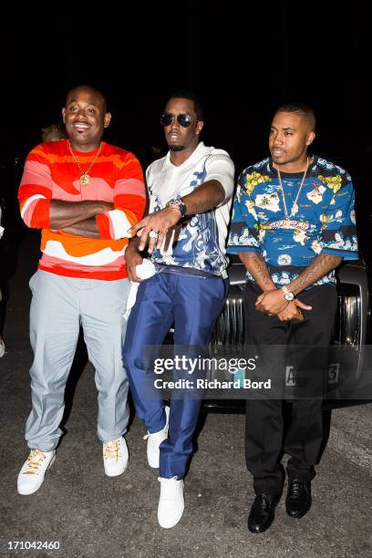 Steve Stoute, Sean 'Diddy' Combs and Nasire 'Nas' Jones arrive at Gotha Night Club during Cannes Lions International Festival of Creativity at Gotha...