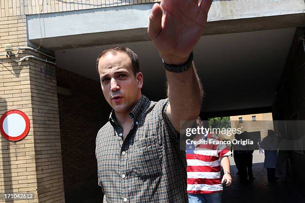 Michael Kobold, a friend of James Gandolfini's family arrives at the morgue of Policlinico Umberto I Hospital on June 21, 2013 in Rome, Italy. The...