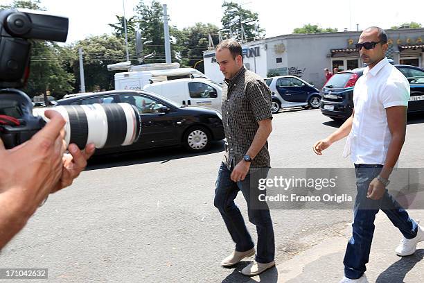 Michael Kobold, a friend of James Gandolfini's family arrives at the morgue of Policlinico Umberto I Hospital on June 21, 2013 in Rome, Italy. The...