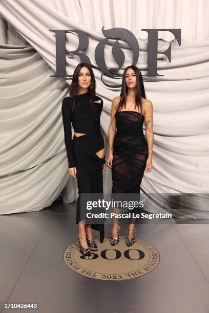 Giorgia Tordini and Gilda Ambrosio attend the #BoF500 Gala during Paris Fashion Week at Shangri-La Hotel Paris on September 30, 2023 in Paris, France.