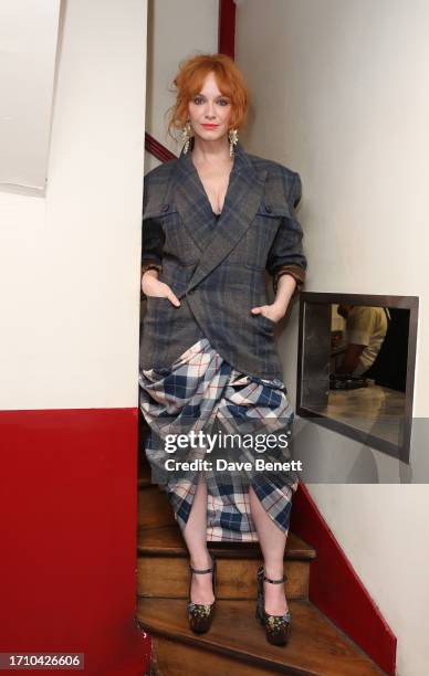 Christina Hendricks attends the Andreas Kronthaler for Vivienne Westwood Paris Fashion Week Dinner at Restaurant Au Passage on September 30, 2023 in...