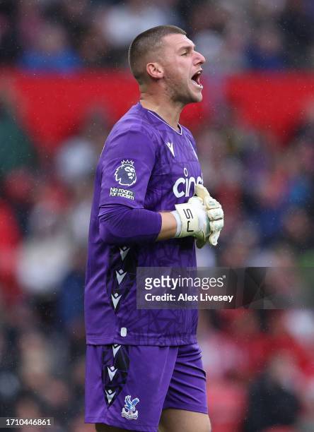 Sam Johnstone of Crystal Palace during the Premier League match between Manchester United and Crystal Palace at Old Trafford on September 30, 2023 in...