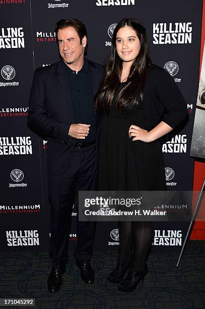 Actor John Travolta and Ella Bleu Travolta attend the "Killing Season" New York Premiere at Sunshine Landmark on June 20, 2013 in New York City.