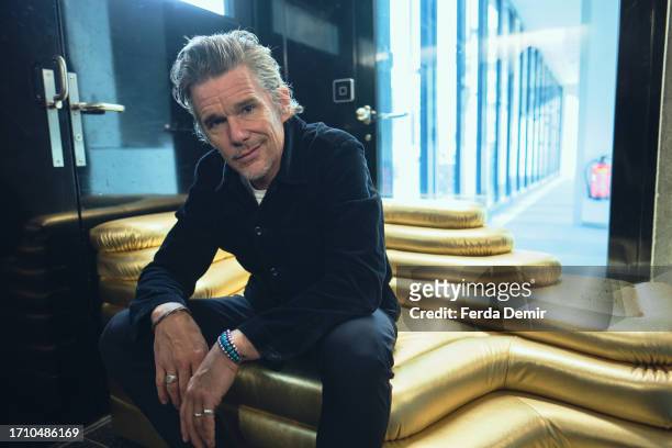 Ethan Hawke poses for a portrait session before the "ZFF Masters: Ethan Hawke" during the 19th Zurich Film Festival at Arena 4 on September 30, 2023...