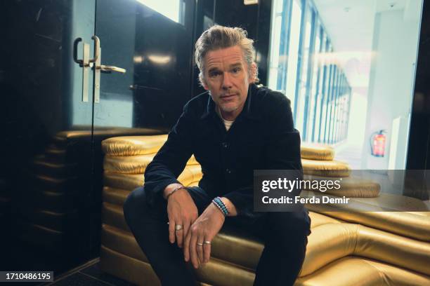 Ethan Hawke poses for a portrait session before the "ZFF Masters: Ethan Hawke" during the 19th Zurich Film Festival at Arena 4 on September 30, 2023...