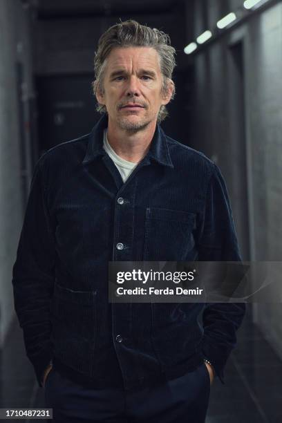 Ethan Hawke poses for a portrait session before the "ZFF Masters: Ethan Hawke" during the 19th Zurich Film Festival at Arena 4 on September 30, 2023...