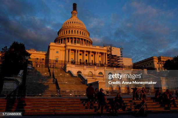 The U.S. Capitol Building following passage in the House of a 45-day continuing resolution on September 30, 2023 in Washington, DC. The House voted...