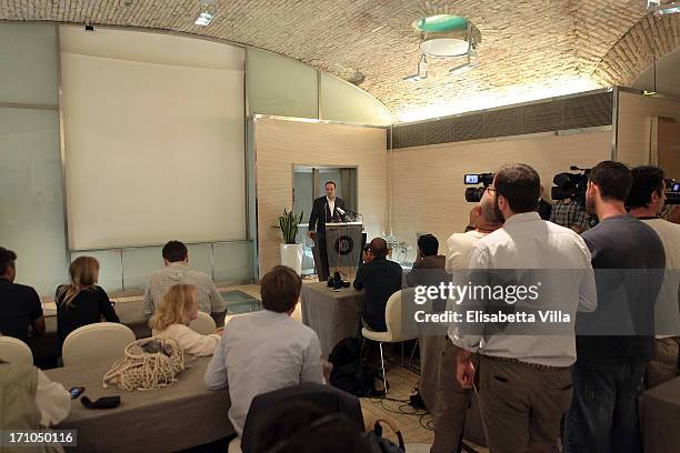 Michael Kobold, a friend of James Gandolfini's family, attends a press conference to speak on behalf of the family at the Boscolo Exedra Roma Hotel...