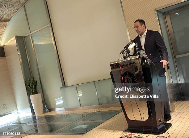 Michael Kobold, a friend of James Gandolfini's family, attends a press conference to speak on behalf of the family at the Boscolo Exedra Roma Hotel...