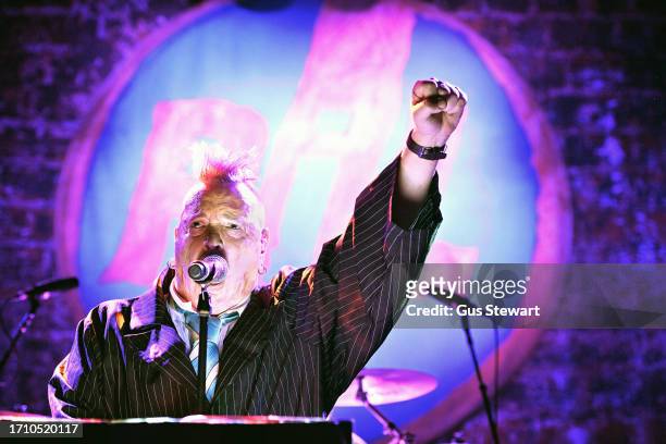 John Lydon of PiL performs on stage during their 'End of World Tour' at the O2 Forum Kentish Town on September 30, 2023 in London, England.