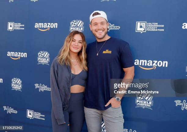 Becca Tilley and Colton Underwood attend Pickle! For Purpose Celebrity Pickleball Tournament at Pepperdine University on September 30, 2023 in...