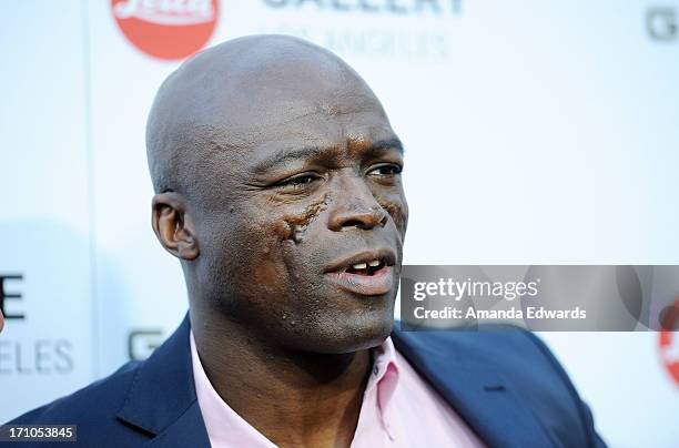 Singer Seal arrives at the Leica Store Los Angeles Grand Opening at Leica on June 20, 2013 in Los Angeles, California.