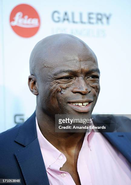 Singer Seal arrives at the Leica Store Los Angeles Grand Opening at Leica on June 20, 2013 in Los Angeles, California.