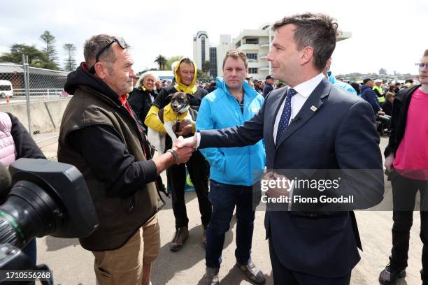 Leader David Seymour speaks as farmer lobby group Groundswell NZ gather in Auckland to raise awareness and urge people to vote in the general...