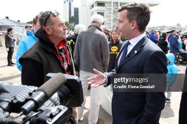 Leader David Seymour speaks as farmer lobby group Groundswell NZ gather in Auckland to raise awareness and urge people to vote in the general...