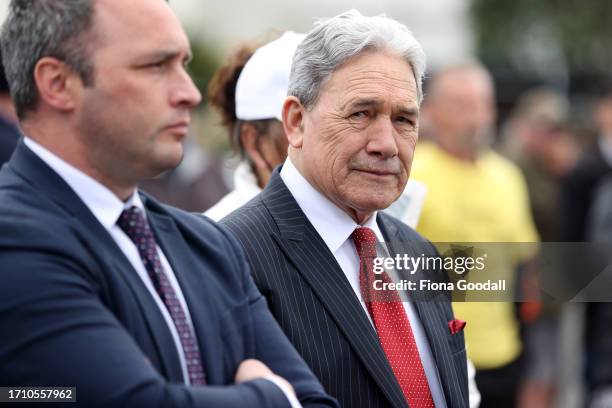 New Zealand First leader Winston Peters in the crowd as farmer lobby group Groundswell NZ gathers in Auckland to raise awareness and urge people to...