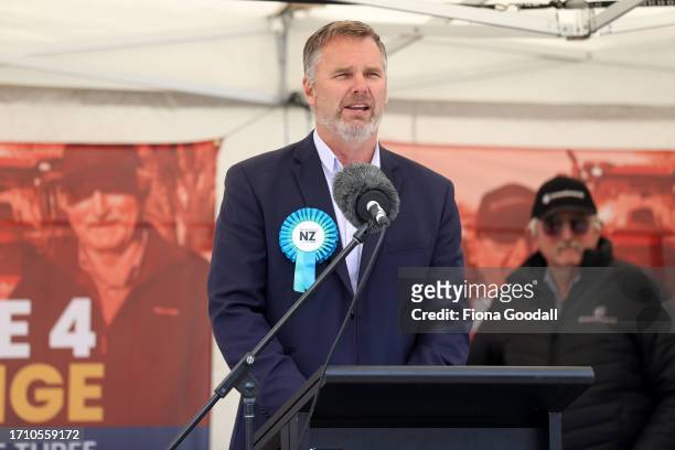 Democracy NZ leader Matt King speaks as farmer lobby group Groundswell NZ gathers in Auckland to raise awareness and urge people to vote in the...