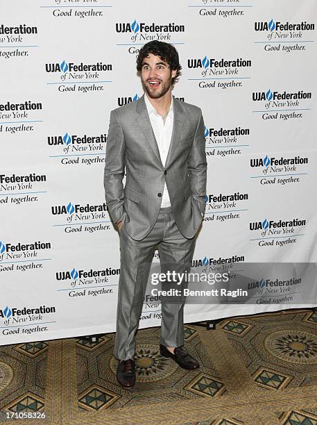 Personality Darren Criss attends UJA-Federation Of New York Music Visionary Of The Year Award Luncheon at The Pierre Hotel on June 21, 2013 in New...