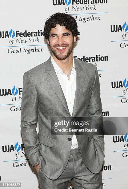 Personality Darren Criss attends UJA-Federation Of New York Music Visionary Of The Year Award Luncheon at The Pierre Hotel on June 21, 2013 in New...