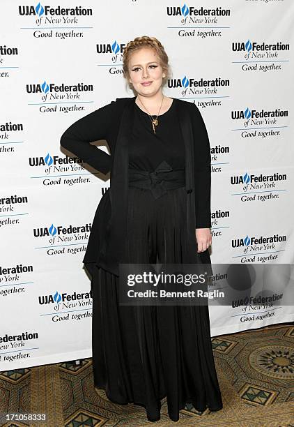 Recording artist Adel attends UJA-Federation Of New York Music Visionary Of The Year Award Luncheon at The Pierre Hotel on June 21, 2013 in New York...