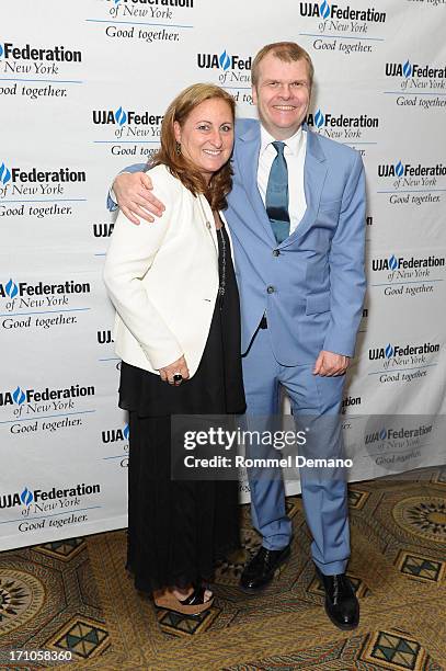 Cyma Zarghami and Rob Stringer attend the UJA-Federation Of New York Music Visionary Of The Year Award Luncheon at The Pierre Hotel on June 21, 2013...