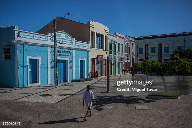 Child walks in Fortaleza, host city of FIFA Confederations Cup Brazil 2013 on June 17, 2013 in Fortaleza, Brazil.