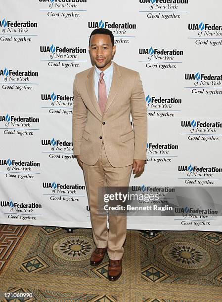 Recording artist John Legend attends UJA-Federation Of New York Music Visionary Of The Year Award Luncheon at The Pierre Hotel on June 21, 2013 in...