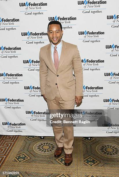 Recording artist John Legend attends UJA-Federation Of New York Music Visionary Of The Year Award Luncheon at The Pierre Hotel on June 21, 2013 in...