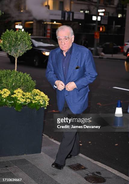 Martin Scorsese arrives to a Chanel dinner to celebrate the new Bleu de Chanel campaign on September 30, 2023 at Bemelmans Bar at the Carlyle Hotel...