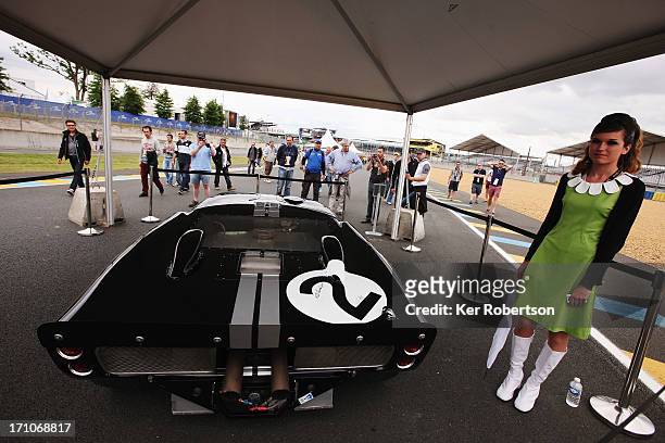 Ford GT40 is displayed during previews for the Le Mans 24 Hour race at the Circuit de la Sarthe on June 21, 2013 in Le Mans, France.