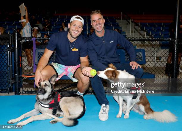 Colton Underwood and Jordan C. Brown-Underwood attend Pickle! For Purpose Celebrity Pickleball Tournament at Pepperdine University on September 30,...