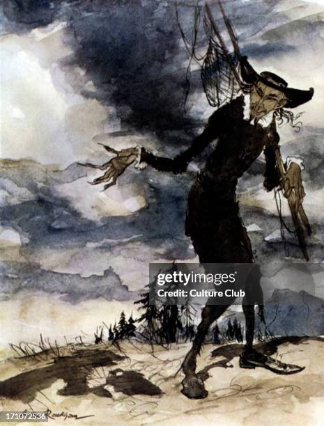 Henrik Ibsen 's Peer Gynt - Act V, Scene X: The Thin Person. Norwegian playwright 20 March 1828 - 23 May 1906. Illustration by Arthur Rackham, 1936....