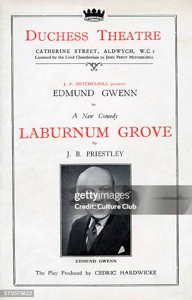 'Laburnum Grove' 'Laburnum Grove' programme cover: Duchess theatre, Catherine Street, Aldwych. New comedy by John Boynton Priestley. The play was...